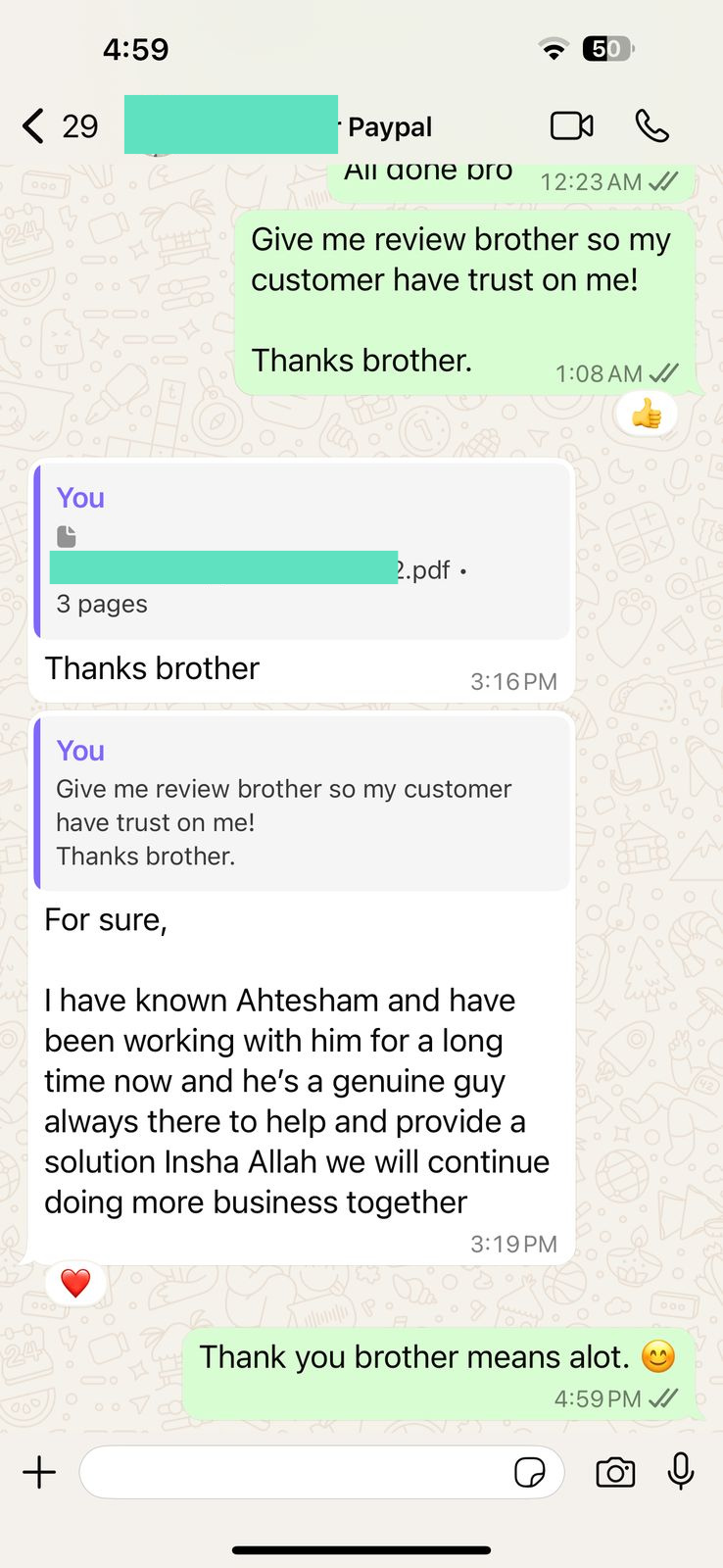 Client testimonial screenshot 4