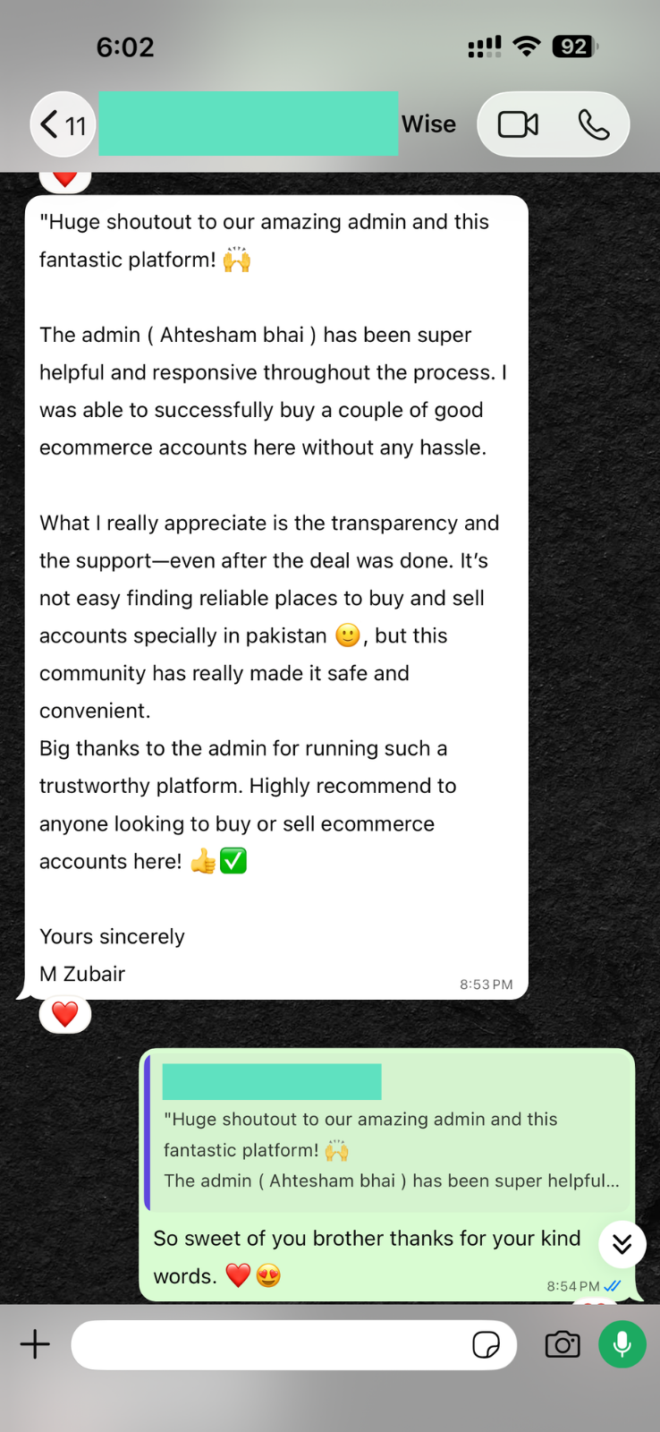 Client testimonial screenshot 9